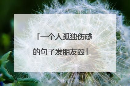 一个人孤独伤感的句子发朋友圈