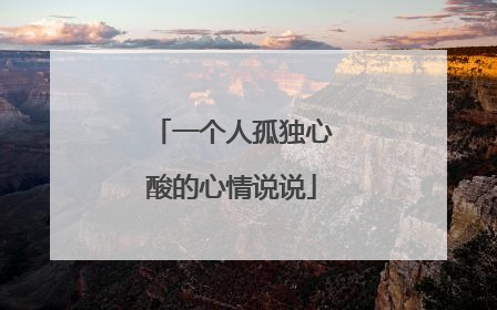 一个人孤独心酸的心情说说