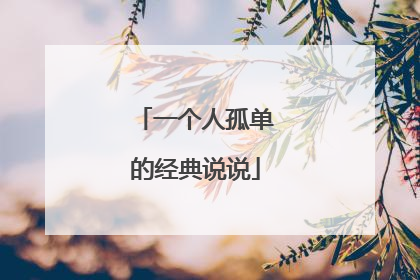 一个人孤单的经典说说