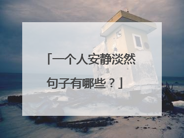 一个人安静淡然句子有哪些？