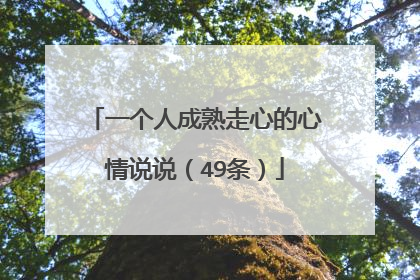 一个人成熟走心的心情说说（49条）