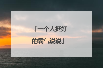 一个人挺好的霸气说说