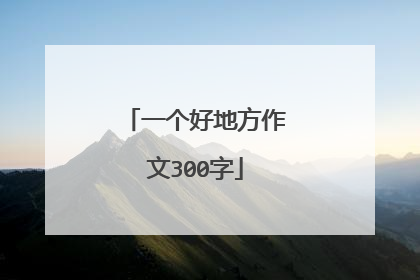 一个好地方作文300字