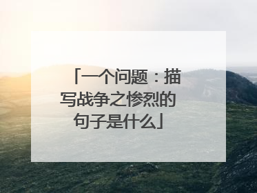 一个问题：描写战争之惨烈的句子是什么