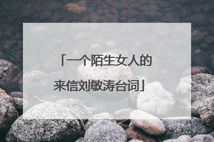 一个陌生女人的来信刘敏涛台词