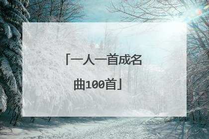 一人一首成名曲100首