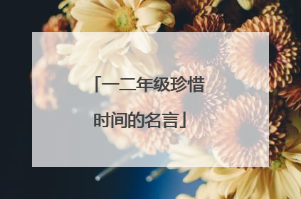 一二年级珍惜时间的名言