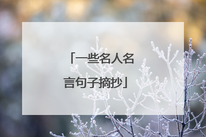 一些名人名言句子摘抄