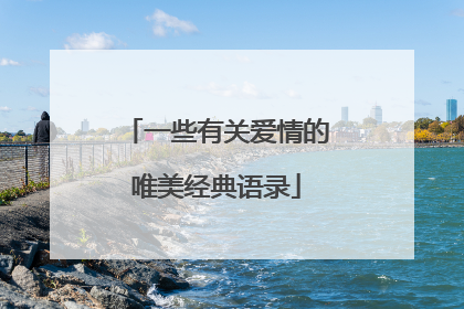 一些有关爱情的唯美经典语录
