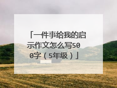 一件事给我的启示作文怎么写500字(5年级)