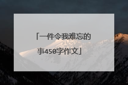 一件令我难忘的事450字作文