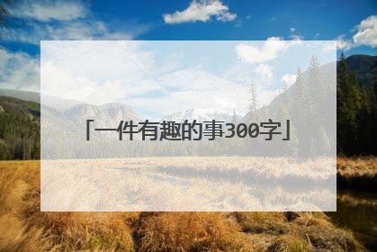 一件有趣的事300字
