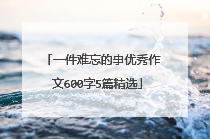 一件难忘的事优秀作文600字5篇精选