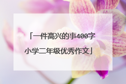 一件高兴的事400字小学二年级优秀作文