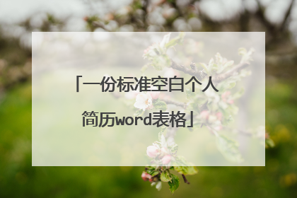 一份标准空白个人简历word表格