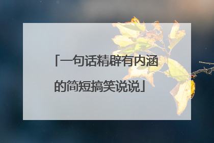 一句话精辟有内涵的简短搞笑说说