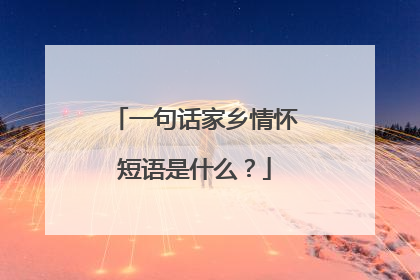 一句话家乡情怀短语是什么?