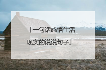 一句话感悟生活现实的说说句子
