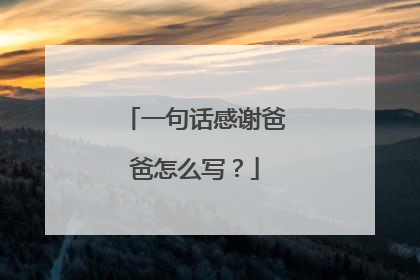 一句话感谢爸爸怎么写？