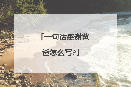 一句话感谢爸爸怎么写?
