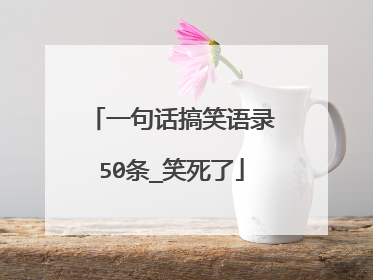 一句话搞笑语录50条_笑死了
