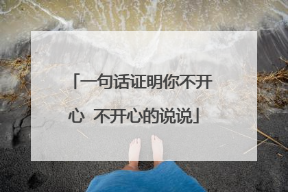 一句话证明你不开心 不开心的说说