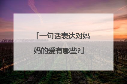 一句话表达对妈妈的爱有哪些?