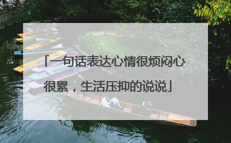 一句话表达心情很烦闷心很累，生活压抑的说说