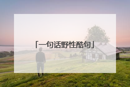 一句话野性酷句