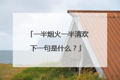 一半烟火一半清欢下一句是什么?