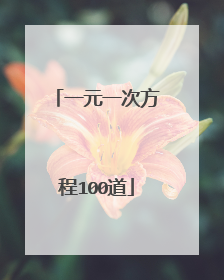 一元一次方程100道
