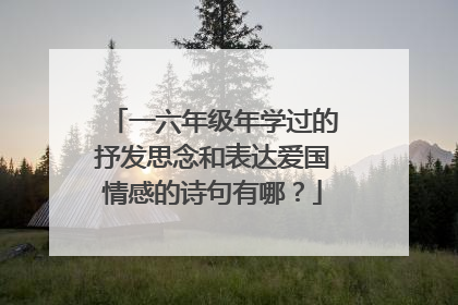 一六年级年学过的抒发思念和表达爱国情感的诗句有哪？