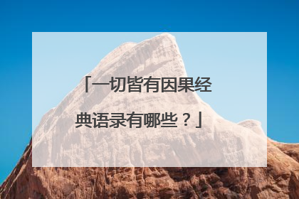 一切皆有因果经典语录有哪些?