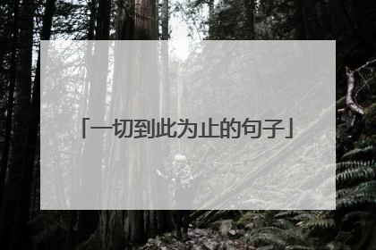 一切到此为止的句子
