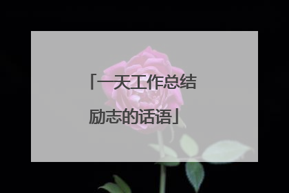 一天工作总结励志的话语