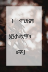 一年级简短小故事30字