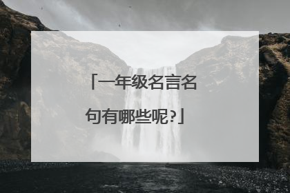 一年级名言名句有哪些呢?