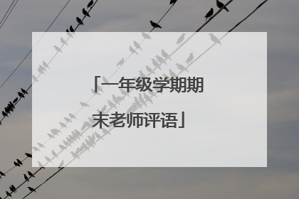 一年级学期期末老师评语