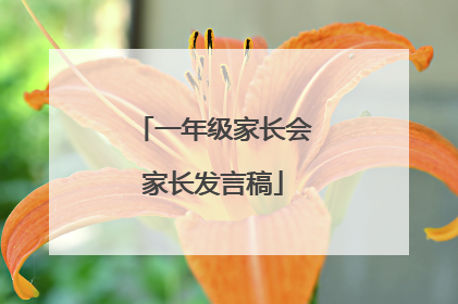 一年级家长会家长发言稿