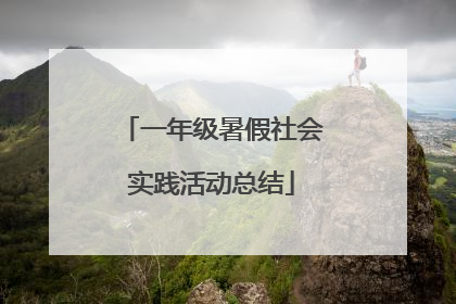 一年级暑假社会实践活动总结