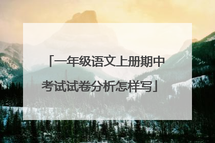 一年级语文上册期中考试试卷分析怎样写