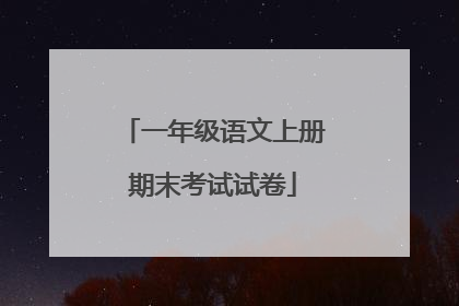 一年级语文上册期末考试试卷