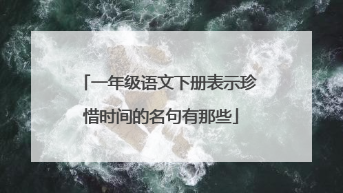 一年级语文下册表示珍惜时间的名句有那些