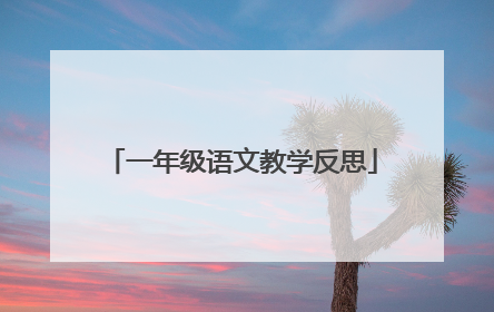 一年级语文教学反思