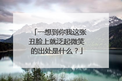 一想到你我这张丑脸上就泛起微笑的出处是什么？