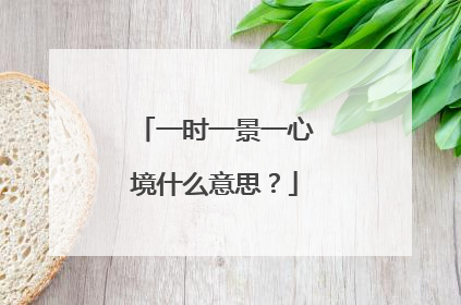 一时一景一心境什么意思？