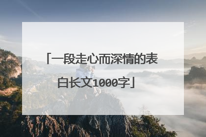 一段走心而深情的表白长文1000字