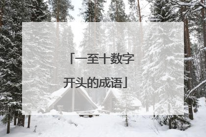 一至十数字开头的成语