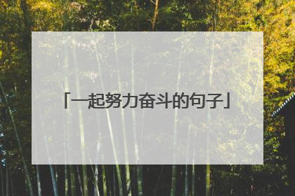 一起努力奋斗的句子