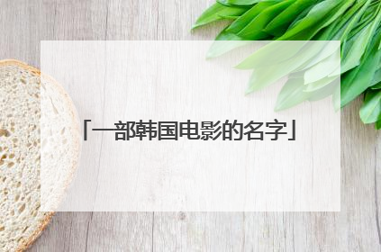 一部韩国电影的名字